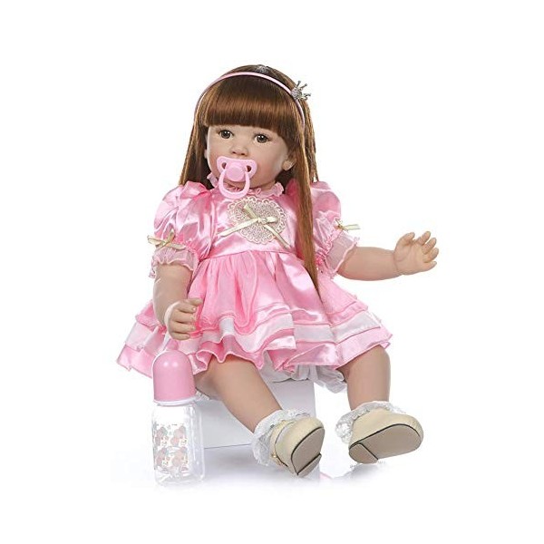 60 Cm 24 Pouces Priness Fille Réaliste Reborn Bébé Poupées Réalistes À La Main Bébés pour Enfants Jouets Robe Florale 