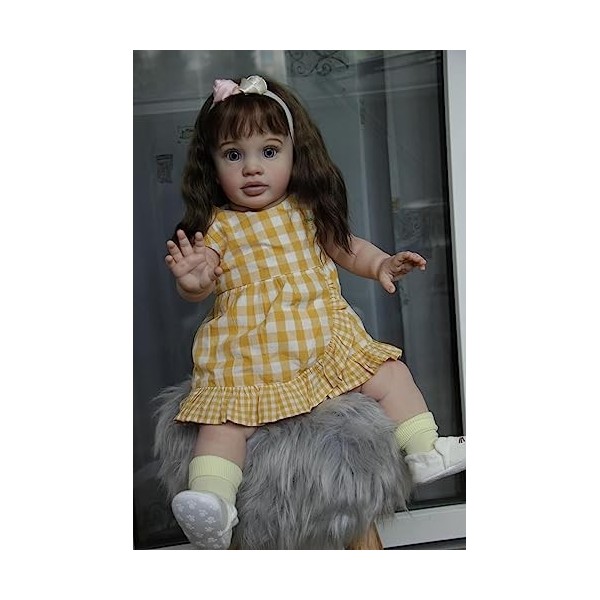 Pinky Reborn Réaliste Adorable Poupée 26 Pouces 66 cm Poupée Reborn Réaliste Lifelike Mignon Nouveau-né Reborn Baby Dolls Fil