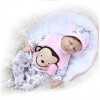 Dormir Reborn Baby Dolls, Réaliste Bébé Poupée À La Main en Silicone Souple Enfant en Bas Âge, Réalistes Reborn Bébés pour Ca