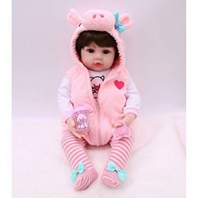 23 Pouces 58Cm Mignon Princesse Fille Bébé Reborn Poupée en Silicone Souple Corps Complet Reborn Poupée Nouveau-Né Réaliste P