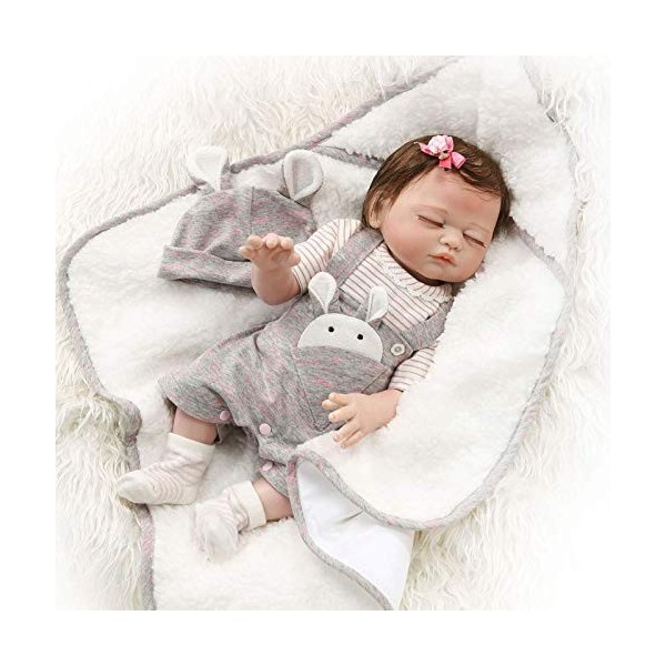19 Pouces Réaliste Reborn Bébé Poupées Garçon/Fille Petite 48 Cm Belle Poupée Nouveau-Né Doux Corps en Silicone Réaliste Enfa