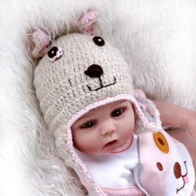 Poupée Reborn Girl, 18 Pouces, Nouveau-né en Silicone Doux, bébés poupées Qui semblent réels, E E 