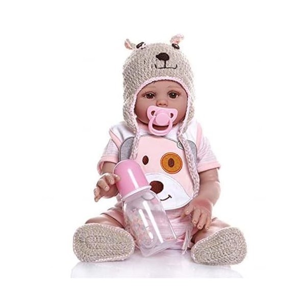 Poupées nouveau-nées fille, paquet de 18 pouces 46 cm avec jouets dalimentation, poupées de naissance en silicone véritable,