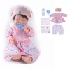 Poupées nouveau-nées fille, paquet de 18 pouces 46 cm avec jouets dalimentation, poupées de naissance en silicone véritable,