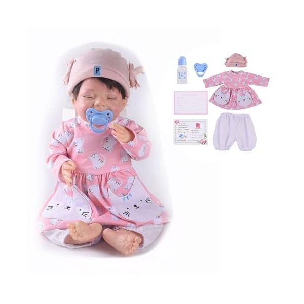Meilleures poupées Reborn, 18 Pouces 46 cm, poupées en Vinyle Douces et Mignonnes, bébé Qui Ressemble à Un Vrai Nouveau-né, J