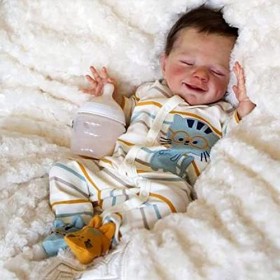 Sleeping Reborn Baby Doll Garçon/Fille 19 Pouces Réaliste Nouveau-né Silicone Corps Complet Cadeau danniversaire pour Enfant