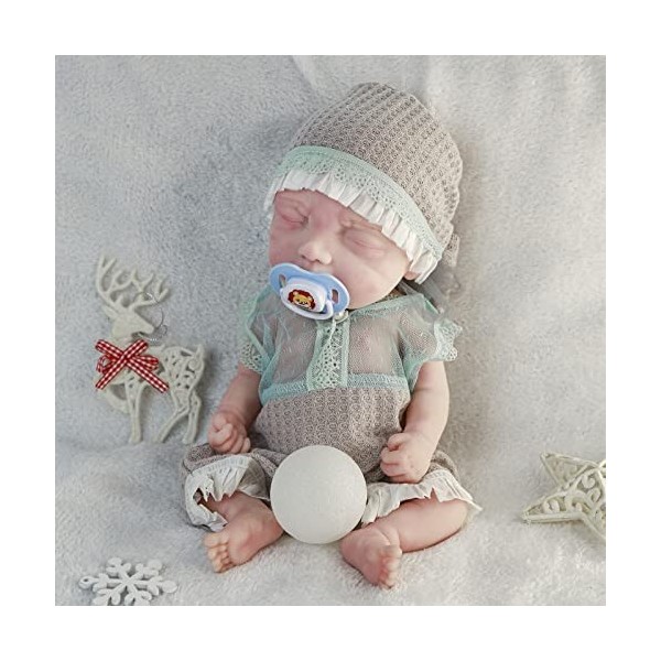 COSDOLL Reborn – Poupée bébé garçon – 38,1 cm – Poupée réaliste entièrement en silicone endormi, anniversaire pour garçons et