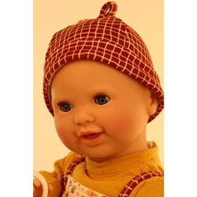 Schildkröt Tétine bébé Lenchen Taille 37 cm Poils de Pois, Yeux Bleus endormis, poupée bébé avec vêtements 