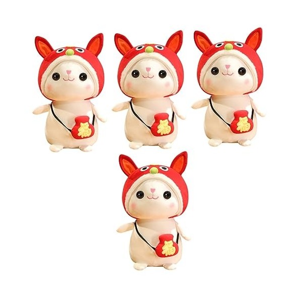 ABOOFAN 5 Pièces Poupée De Lapin Poupée De Mascotte De Lapin Cadeau du Nouvel an Chinois Garniture De Voiture Animal en Peluc