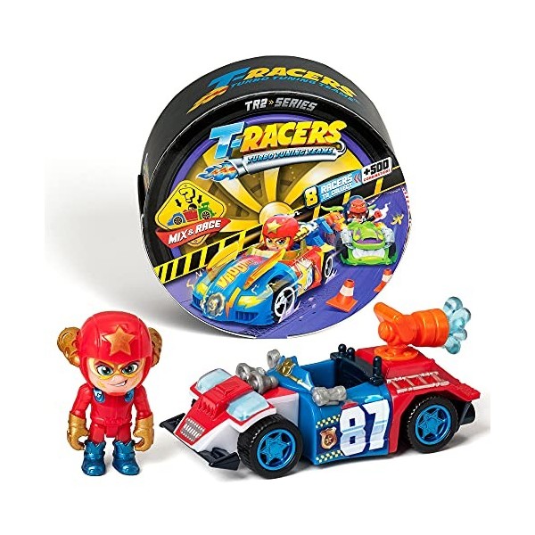 T-Racers Série 2 – Voiture et Pilote Surprise à Collectionner – Voiture démontable par pièces avec pièces interchangeables. M