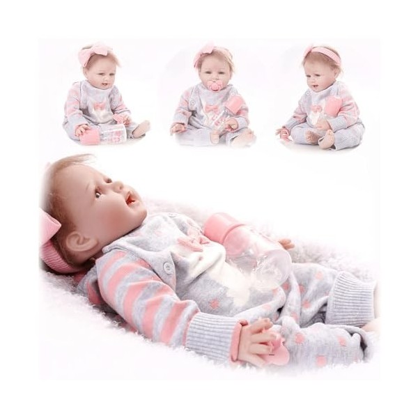 Poupée en Silicone Fille, 22 Pouces 55 cm, poupée de Douche imperméable en Silicone, réaliste, de Vraies poupées Qui ressembl