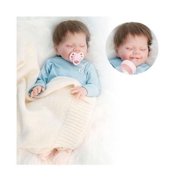 Poupée bébé en Silicone, Paquet de 18 Pouces avec Jouets dalimentation, poupées bébé en Silicone, poupée Qui Semble réelle, 