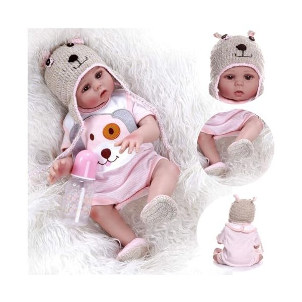 Poupées Reborn en Silicone pour bébé Fille de 45,7 cm, Douce et Mignonne, réaliste comme bébé Vivant, Meilleur Cadeau danniv