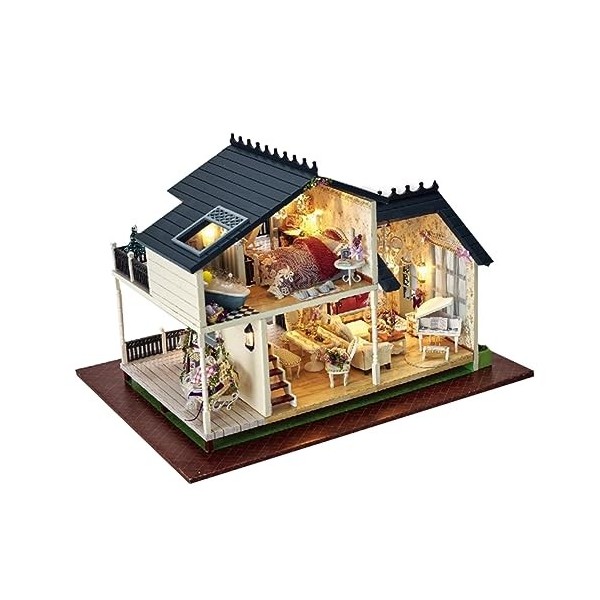 Abaodam 1 Pc Puzzle Maison De Poupée Bricolage Modèle De Maison Miniature Modèle De Maison De Bricolage Jouet De Maison De Po