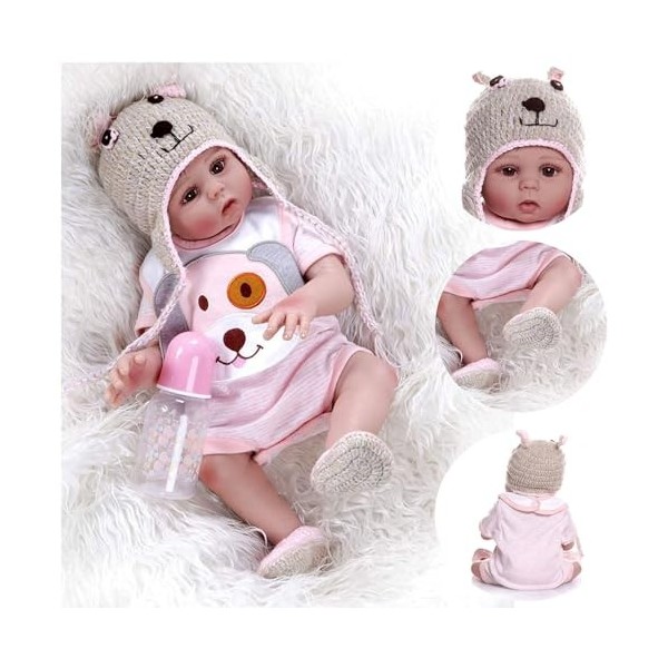 Dolls Reborn, 18 Pouces 46 cm, poupées de Douche imperméables en Silicone pour Filles, bébés poupées Qui Ont lair réels, Mei