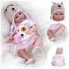 Dolls Reborn, 18 Pouces 46 cm, poupées de Douche imperméables en Silicone pour Filles, bébés poupées Qui Ont lair réels, Mei