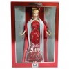 BARBIE poupée blonde robe de soirée rouge brillante - mattel 2000 - pour le nouvel an 2000 - collector edition - boite vitrin