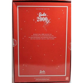 BARBIE poupée blonde robe de soirée rouge brillante - mattel 2000 - pour le nouvel an 2000 - collector edition - boite vitrin