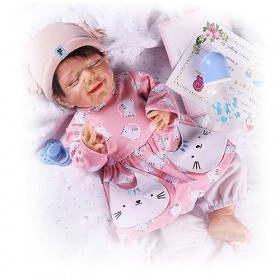 Babydoll, poupée endormie réaliste de 18 Pouces, Toucher Doux avec Cheveux Peints à la Main, poupée dart Faite à la Main, F-