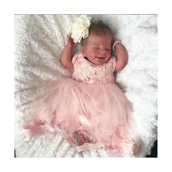 Babydoll, poupée endormie réaliste de 18 Pouces, Toucher Doux avec Cheveux Peints à la Main, poupée dart Faite à la Main, F-