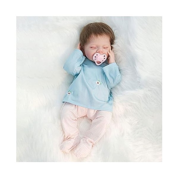 Babydoll, poupée endormie réaliste de 18 Pouces, Toucher Doux avec Cheveux Peints à la Main, poupée dart Faite à la Main, F-