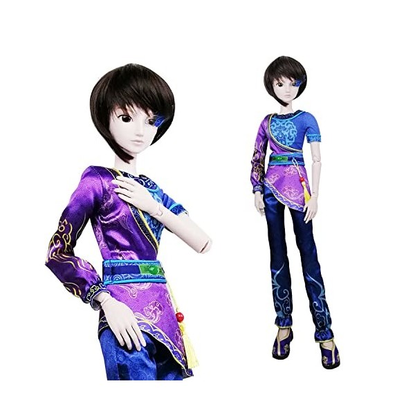 EVA BJD Poupée articulée mécanique 1/3 de 60 cm, 20 boules articulées avec ensemble complet daccessoires et maquillage Fran