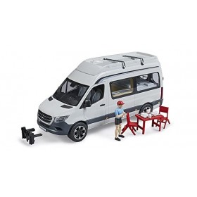 bruder 02672 - Mercedes Benz Sprinter Camper avec chauffeur, set de camping, vaisselle, camping-car, campeur