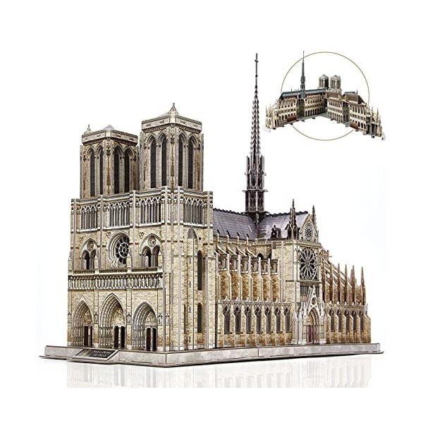 CubicFun Puzzle 3D de Construction France - Notre-Dame de Paris Grand Kits de Modèle Architectural de léglise Gothique, Ca