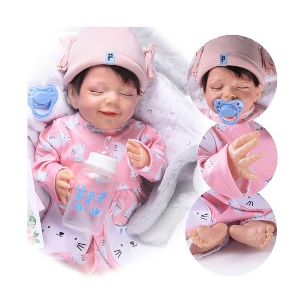 Reborn Baby Doll Reality, 18 Pouces Douche imperméable en Silicone bébé Reborn poupées, la Vie comme des poupées de bébé Nouv