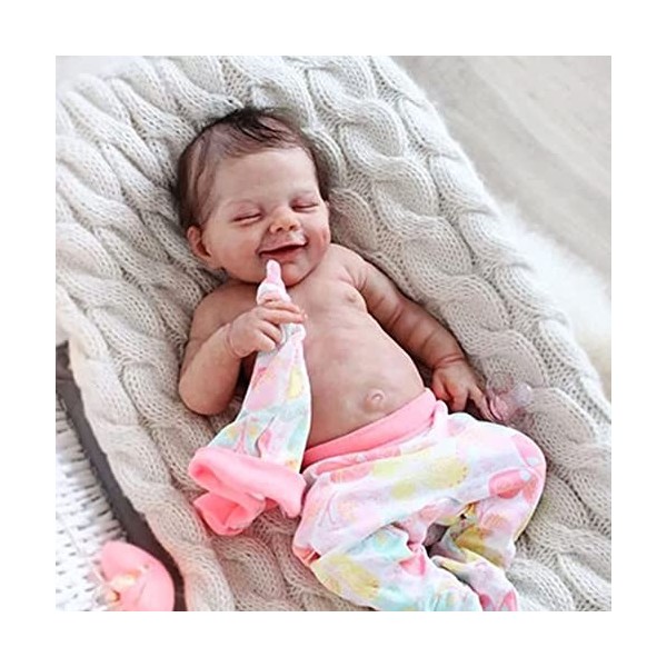 Poupées Bébé Reborn Endormies 19 Pouces Nouveau-Né Bébé Garçon/Fille Mignon Réaliste Poupée Bébé Reborn pour Enfants De 3 Ans