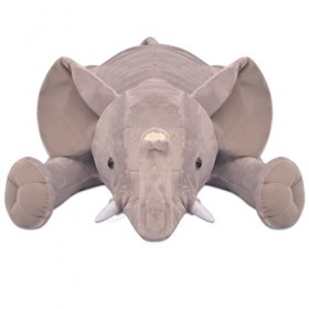 vidaXL Éléphant Jouet en Peluche XXL 120 cm Gris Poupée Enfants Bébé Décor