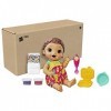 Baby Alive Super Snacks Snackin’ Lily Baby: Blonde Baby Doll That Eats, with Reusable Doll Food, Spoon and 3 Accessories, Per