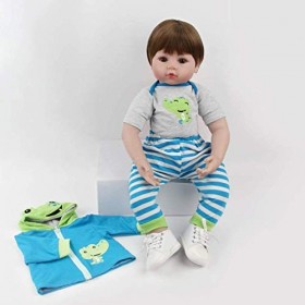 Réaliste 22 Pouces 55 Cm Reborn Bébé Poupée en Silicone Souple Vinyle Bébé Garçon Réaliste Nouveau-Né Bébés Garçons Poupées P