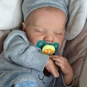 Poupées Reborn, 18 Pouces Poupée Faite À La Main Yeux Réalistes Garçon Fille Poupée Vinyle Silicone Bébé pour Cadeau dannive