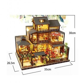 luckiner Kit de meubles de maison de poupée miniature de luxe fait à la main avec housse anti-poussière