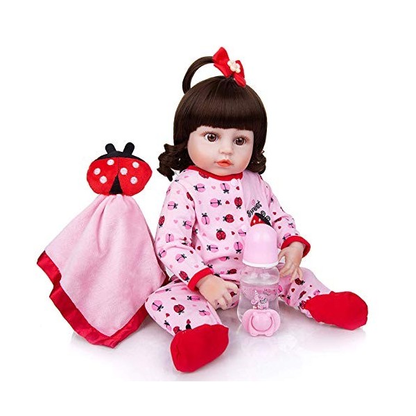 Poupée Bébé Reborn Petite Poupée Réaliste De 19 Pouces avec Vêtements, Cadeau danniversaire, G pour Enfants G 