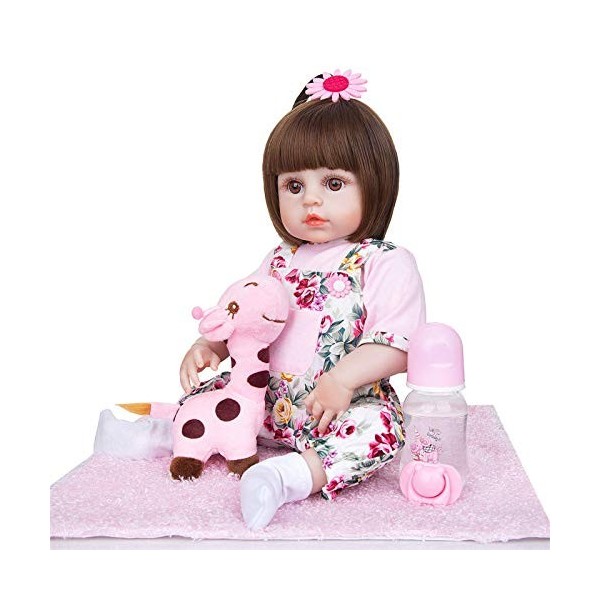 Poupée Bébé Reborn Petite Poupée Réaliste De 19 Pouces avec Vêtements, Cadeau danniversaire, G pour Enfants G