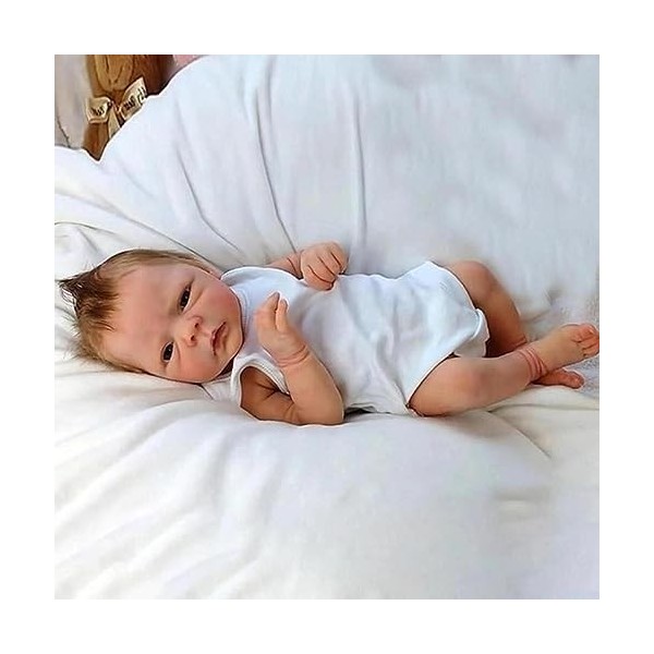 Babydoll, poupée endormie réaliste de 18 Pouces, Toucher Doux avec des Cheveux Peints à la Main, poupée dart Faite à la Main