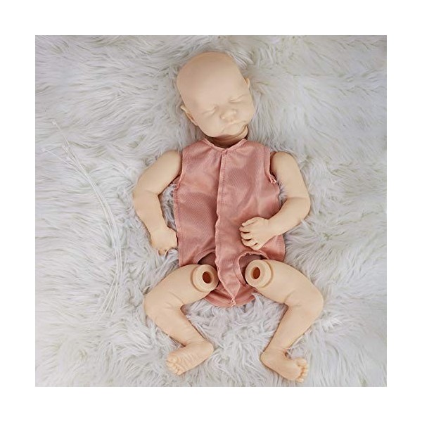 XJJY Dolls renouvelés Non peintes 50cm-55cm Reborn Toddler Doll Kits Poupée DIY Inclure Membres, tête, Corps et Yeux 