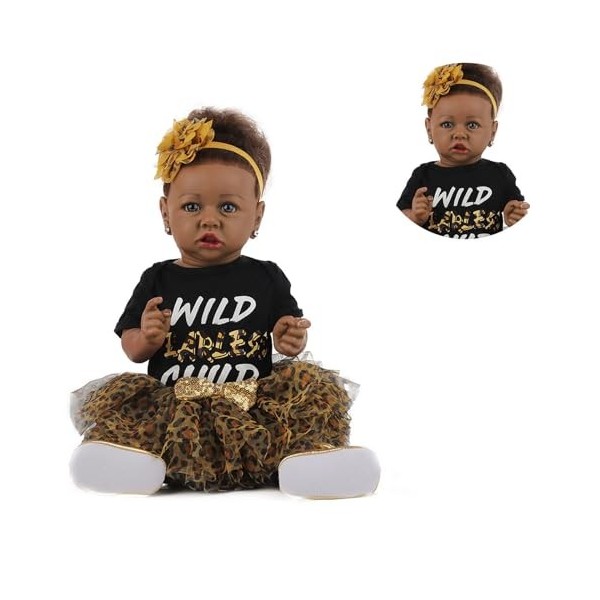 Poupées Reborn bébé Fille, poupées en Silicone Reborn Douces de 22 Pouces, poupées Qui semblent réelles, Meilleur Cadeau pour