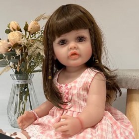 Nouvelle Poupée Fille en Silicone Souple Faite À La Main, 55 Cm T-32 T 