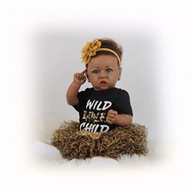 VVLXRIC PoupéE Realiste, 22 Pouces 55 Cm Travail Manuel Poupee Silicone Bebe, Meilleur Cadeau danniversaire pour 3+ Filles,D