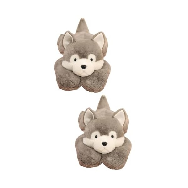 Toyvian 5 Pièces Oreiller De Poupée Couché Husky Peluche Chiens Husky Peluche Chiot en Peluche Jouet De Chien en Peluche Poup