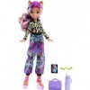 Monster High Scare-adise Island Clawdeen Wolf Poupée avec maillot de bain, jogging et accessoires de plage comme visière, bou