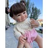 Greabuy Reborns Baby Girl-Poupée Câlin 55 Cm avec Simulation Corps en Vinyle Lavable Poupée Vie Réelle Poupée Nourrissante po