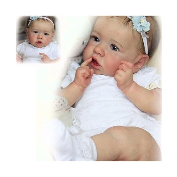 Reborn Baby Dolls Nouveau-né Fille, 22 Pouces Doux Mignon Réaliste Nouveau-né Poupées Silicone, Bébés Reborn Qui Semblent Rée