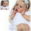 Reborn Baby Dolls Nouveau-né Fille, 22 Pouces Doux Mignon Réaliste Nouveau-né Poupées Silicone, Bébés Reborn Qui Semblent Rée