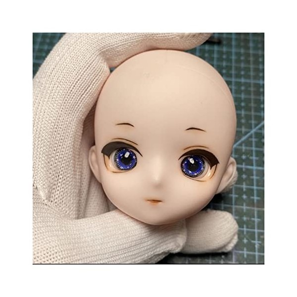 1/6 Bjd Poupée de maquillage de poupée poupée anime avec blue gris couleurs caricatures accessoires de moule mignon poupée fo