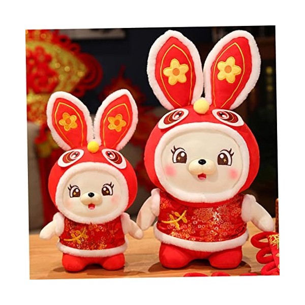 ibasenice 5 Pièces Année du Lapin Mascotte 2023 Lapin Année Mascotte Poupée 2023 Nouvel an Chinois Figure Année du Lapin 2023