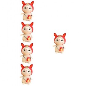 SAFIGLE 5 Pièces Lapin Poupée Lapin en Peluche 2023 Lapin Mascotte Lapin Décoratif Festival du Printemps Jouets en Peluche Or